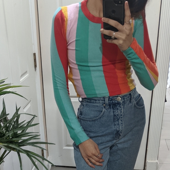 Multi colored cropped sweater - Picture 5 of 5